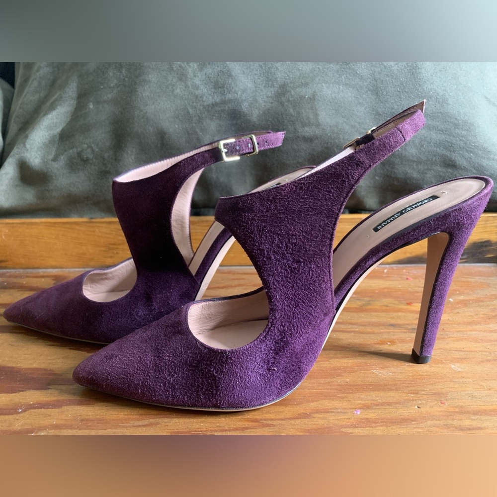 Giorgio Armani Purple Suede Pumps